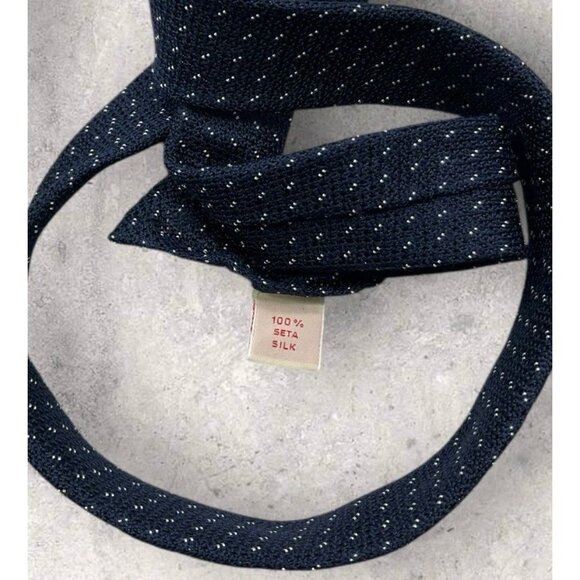 IL PORTONE Silk Tie ITALY XL Navy Geometric W:2.7" EUC - Picture 5 of 7